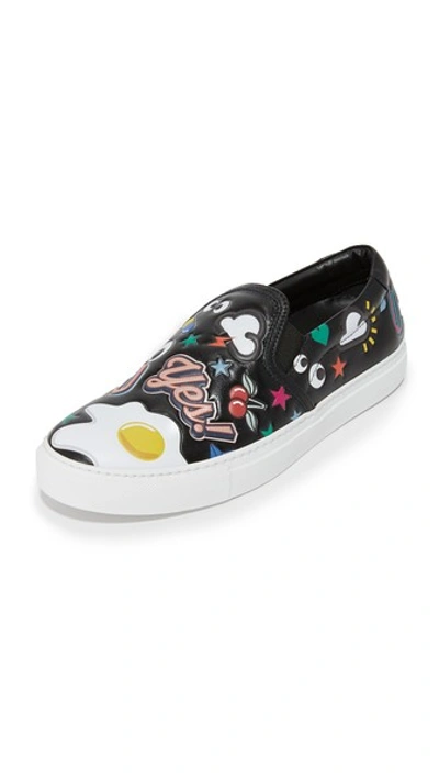 Anya Hindmarch Skater Sneakers With Allover Stickers In Black