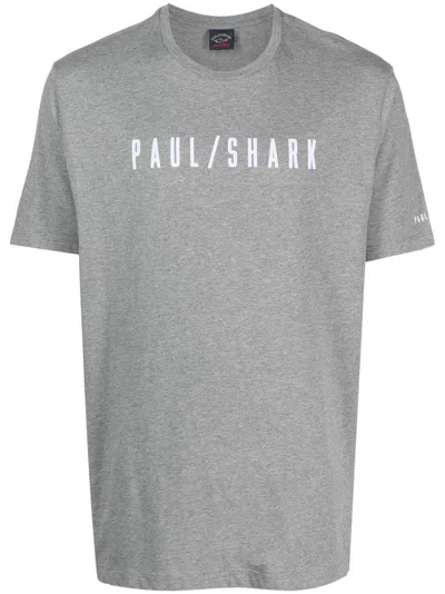 Paul & Shark Crew Neck Lightweight T-shirt In Gray