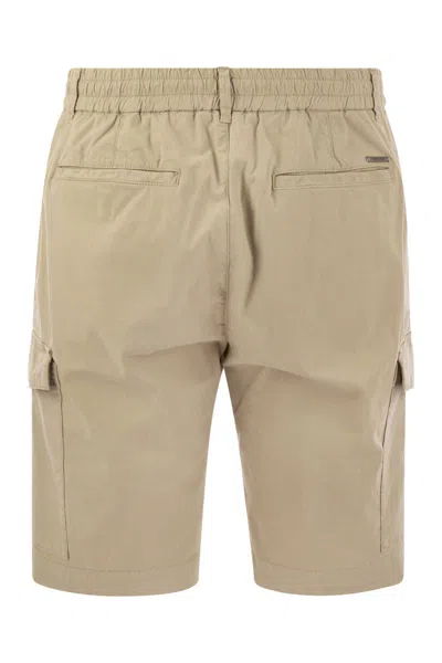 Peserico Men's Lightweight Cotton Lyocell Canvas Jogger Bermuda Shorts