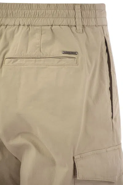 Peserico Men's Lightweight Cotton Lyocell Canvas Jogger Bermuda Shorts