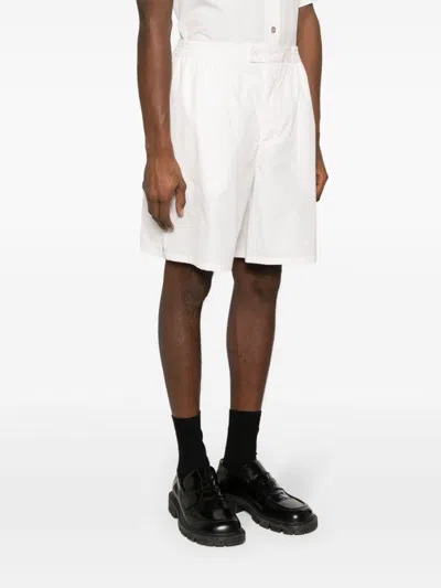Prada Enamel-triangle Patch Poplin Shorts