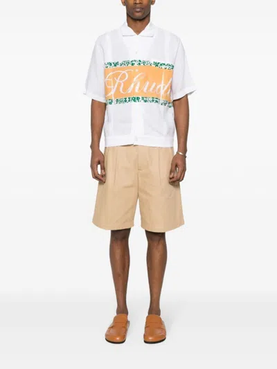 Rhude White Pleated Shirt