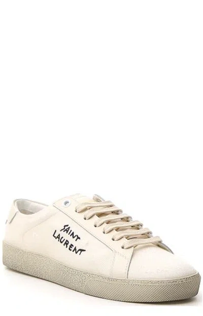 Saint Laurent Canvas Low-top Sneakers With Textured Toe Cap