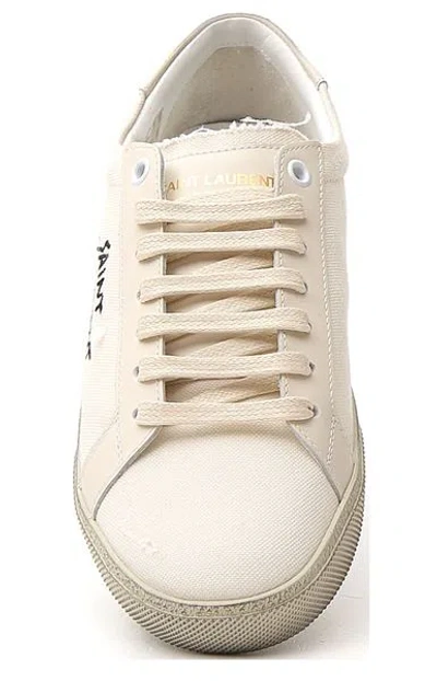Saint Laurent Canvas Low-top Sneakers With Textured Toe Cap