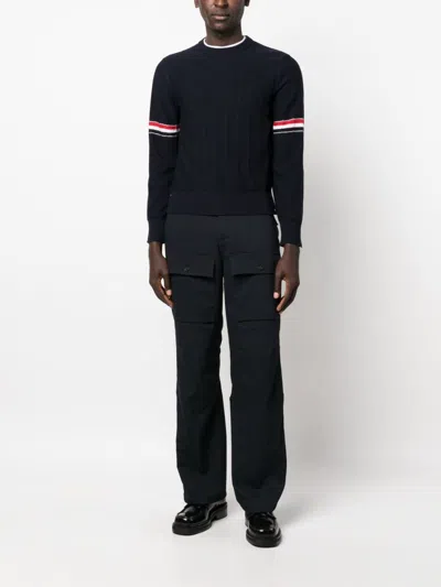Thom Browne Men's Rwb Wool Crewneck Jumper Sweater