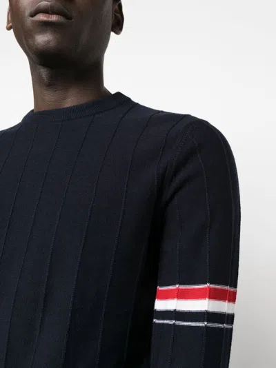 Thom Browne Men's Rwb Wool Crewneck Jumper Sweater