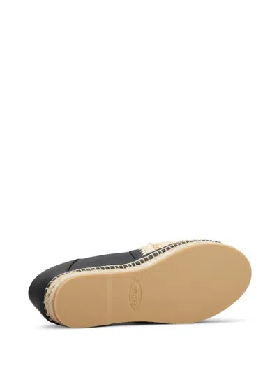 Tod's Woven-raffia Leather Espadrilles