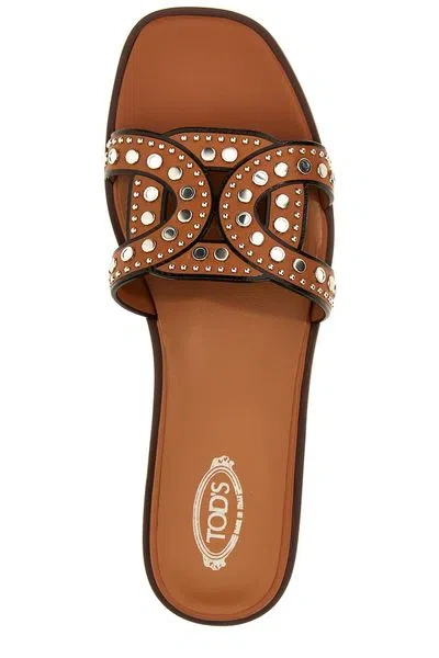 Tod's Women's Maxi Catena Stud Embellished Sandals