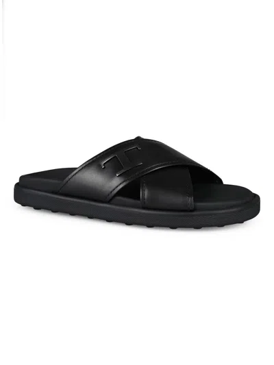 Tod's Slides Cross Strap Flat Sole Open Toe