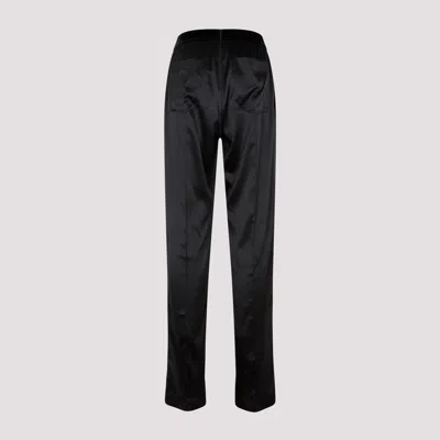Tom Ford Black Loose Pants With Logo In Stretch Silk Woman