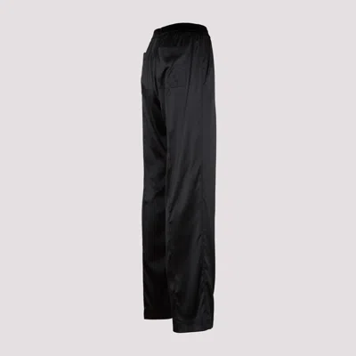 Tom Ford Black Loose Pants With Logo In Stretch Silk Woman