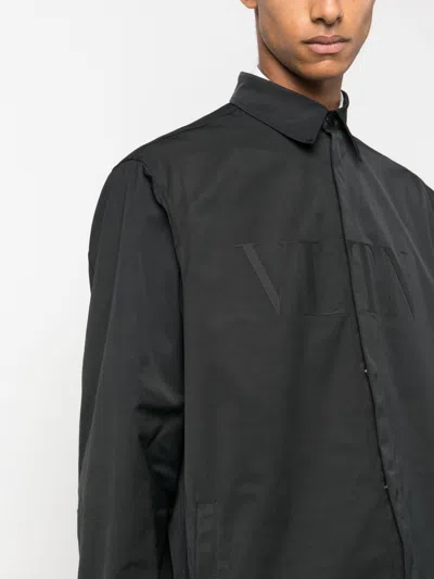 Valentino Vltn-patch Concealed Placket Shirt