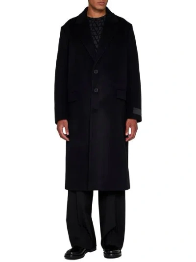 Valentino Oversize Wool Blend Coat With Structured Shoulders