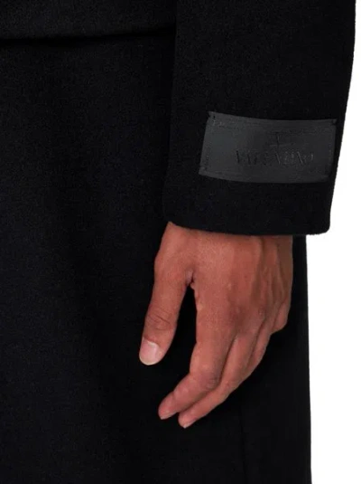 Valentino Oversize Wool Blend Coat With Structured Shoulders