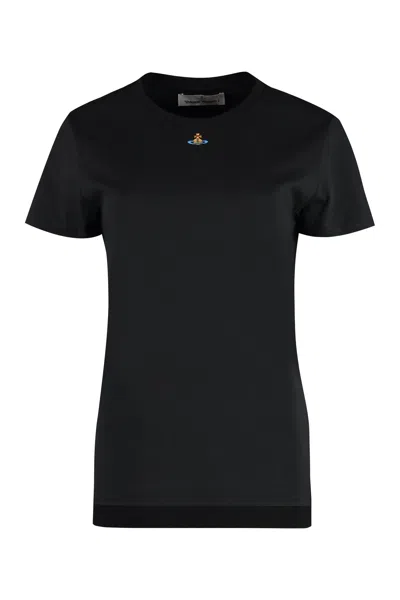 Vivienne Westwood Crewneck Embroidered Orb Logo Short Sleeves Top