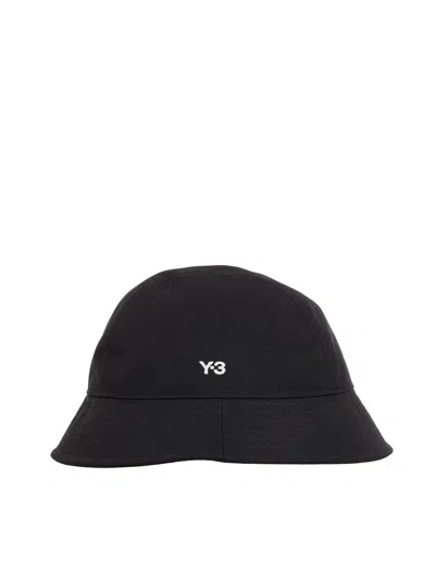 Y-3 Black Bucket Hat With Logo