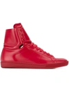 Saint Laurent Classic Tonal Leather Hi-top Sneakers In Rouge