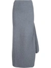 JW ANDERSON JW ANDERSON RIBBED KNIT SKIRT - GREY,KW06WP16MW11533659