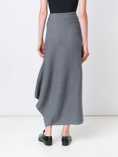 Shop Jw Anderson Ribbed Knit Skirt - Grey