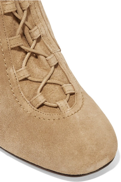 Shop Laurence Dacade Milly Lace-up Suede Ankle Boots