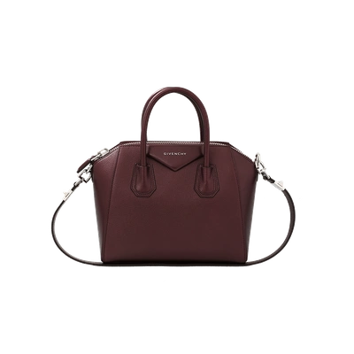 Shop Givenchy Small Antigona Bag In Oxblood