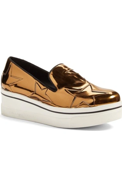 Shop Stella Mccartney 'binx Star' Slip-on Platform Sneaker (women) In Gold/ Black