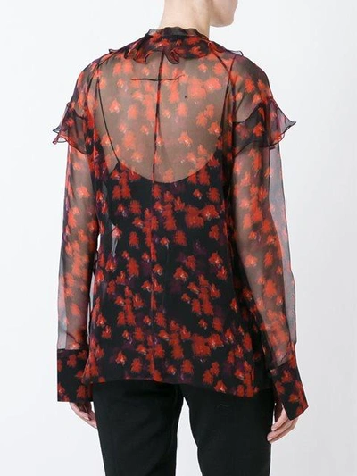 Shop Givenchy Printed Sheer Shirt - Black