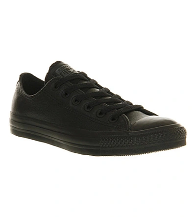 Shop Converse All Star Low-top Leather Trainers In Black Mono Leather