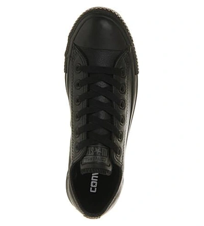 Shop Converse All Star Low-top Leather Trainers In Black Mono Leather