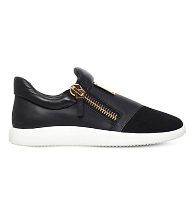 Shop Giuseppe Zanotti Runner Leather Low-top Trainers In Black