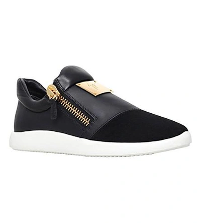 Shop Giuseppe Zanotti Runner Leather Low-top Trainers In Black