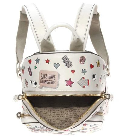 Shop Anya Hindmarch All Over Wink Mini Leather Backpack In Chalk Circus