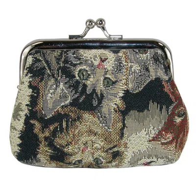 Ctm Women's Cat Print Tapestry Coin Purse Wallet In Multi