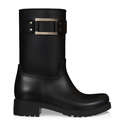 Shop Roger Vivier Rain Boots In Rubber In Black