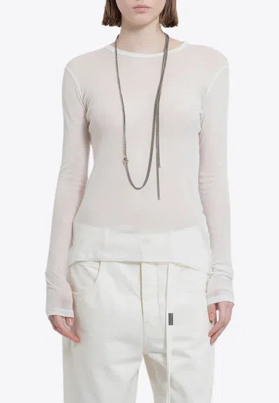 Ann Demeulemeester Fiene Essential Long-sleeved T-shirt In White