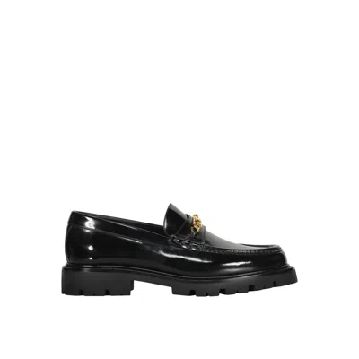 Celine Margaret Loafer With Triomphe Chain In Shiny Bull In Black