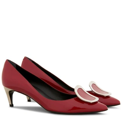 Shop Roger Vivier Chips Pumps In Patent Leather In Red