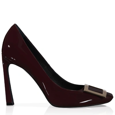 Roger Vivier Belle Vivier Trompette Pumps In Patent Leather In Burgundy