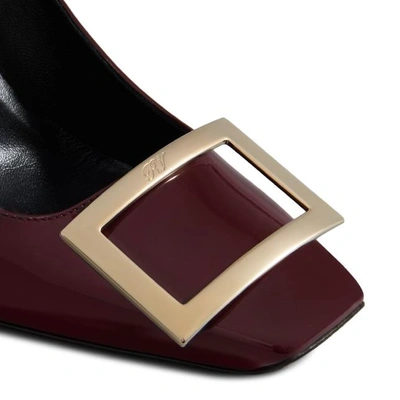 Shop Roger Vivier Belle Vivier Trompette Pumps In Patent Leather In Burgundy