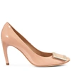 Roger Vivier Belle De Nuit Buckle Patent Leather Pumps In Pink