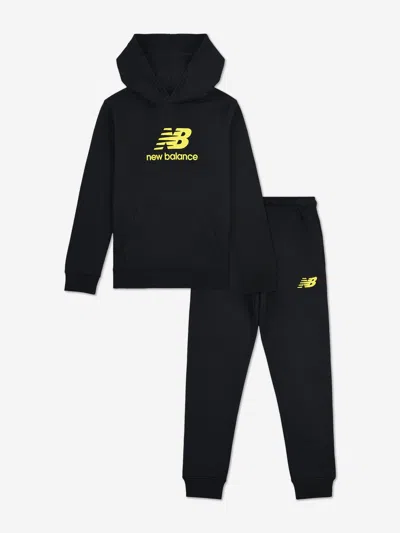 New Balance Logo-print Tracksuit In Black