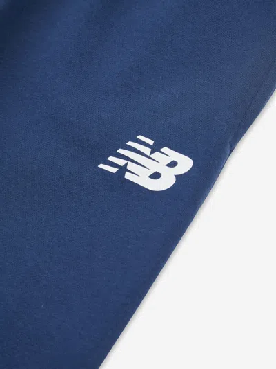 New Balance Boys Brush Back Stacked Logo Joggers In Blue