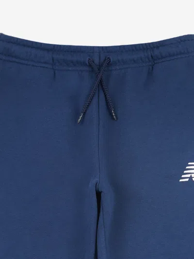 New Balance Boys Brush Back Stacked Logo Joggers In Blue