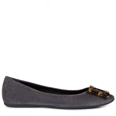 Roger Vivier Gommette Ballerinas In Suede In Grey