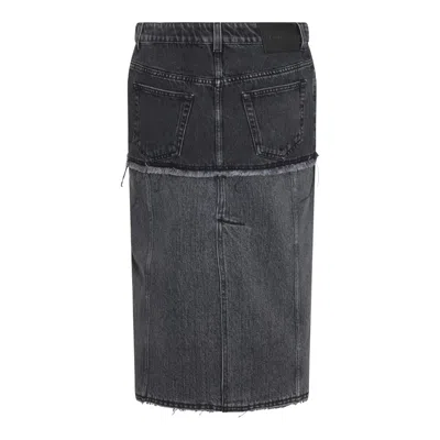 Shop Alexander Mcqueen Skirts In Black Stonewashed