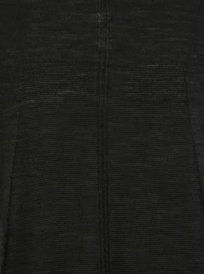 Rick Owens Black Oversized Crewneck Top In Semi Sheer Knit Man In Black