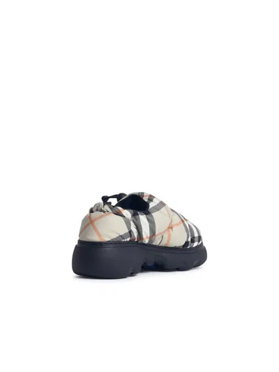 Burberry Nylon Check Mules Pillow For In Green