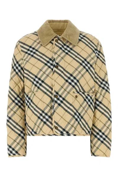 Burberry Cropped Check Quilted Barn Jacket In Printed