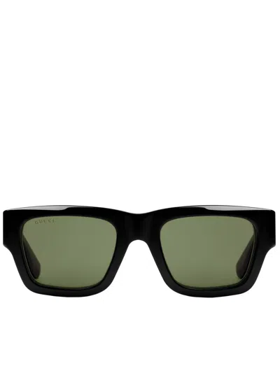 Gucci Rectangular Frame Sunglasses In Black