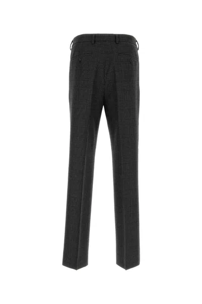 Prada Prince Of Wales Checked Wool Trousers In Multicolor